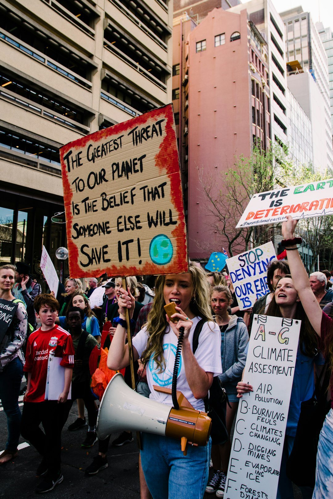crowd at climate protest